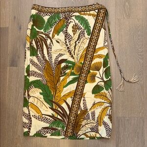 FARM Rio Sand Foliage Sketch Lenzing Ecovero Euroflax Midi Skirt